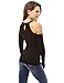 PattyBoutik Women Halter Cold Shoulder Keyhole Back Blouse (Black Small)