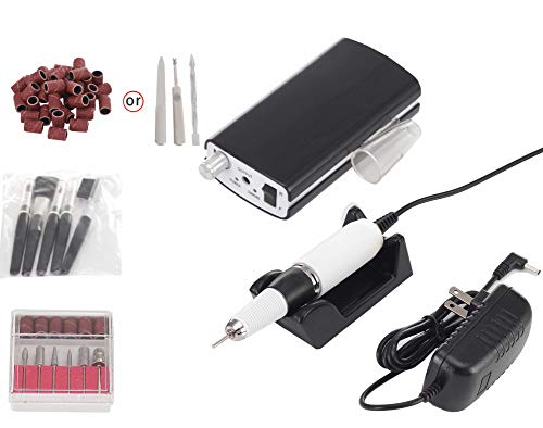 Miss Sweet Portable Nail Drill Machine Rechargeable Electric Nail File for Acrylic Nail RPM30000 (Black)