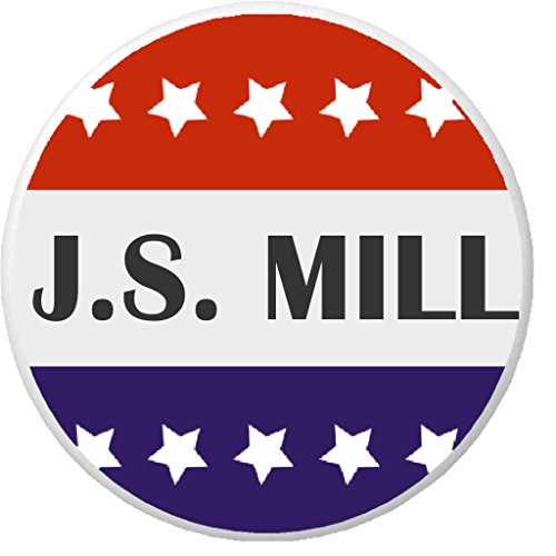 J. S. Mill Red White Blue Stars 2.25' Large Pinback Button Pin Liberalism