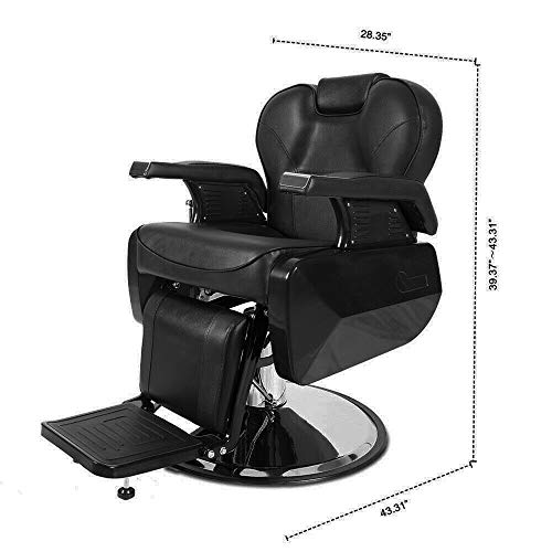 Barber Chair Reclining-Swivel Hydraulic Salon Chairs for Hair Stylist All Purpose Beauty Barber Salon Chair (Recliner Barber Chair) - Thumbnail 6