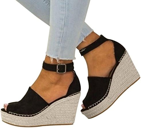 Women Sandals, Shybuy Women's Peep Toe Ankle Strap Buckle Espadrille Wedge Sandals Fashon Summer Sandals Shoes