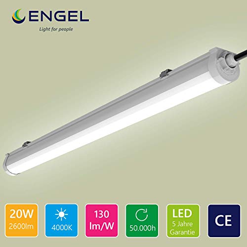 Engel LED Feuchtraumleuchte Exton Standard 2600lm 20W IP65 | hohe Effizienz mit 130 lm/W | Widerstandsfähige 60cm LED… – Bild 3