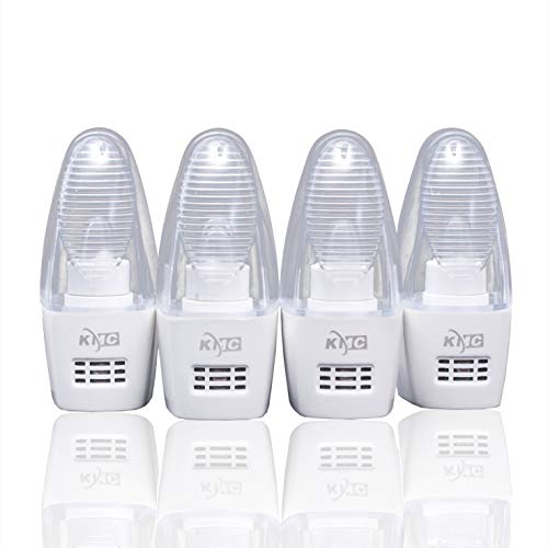 KMC Plug-in Night Light - 4-Pack, Smart Dusk-to-Dawn Sensor, 0.3W Warm White 2700K, Bedroom, Bathroo