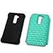 CoverON Hybrid Dual Layer Diamond Case for LG G2 D802 - Teal Hard Black Soft Silicone (Teal Black)