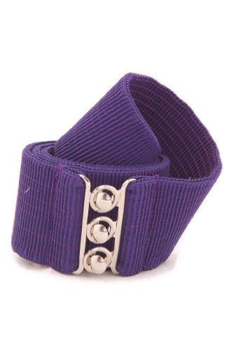 Malco Modes Women's Wide Elastic Cinch Stretch Belt - Small - Purple