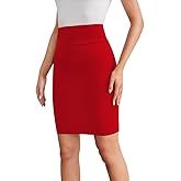 Sweet Hearts Mini Pencil Skirt for Women- Above Knee Silky Basic Bodycon Skirt Made in USA