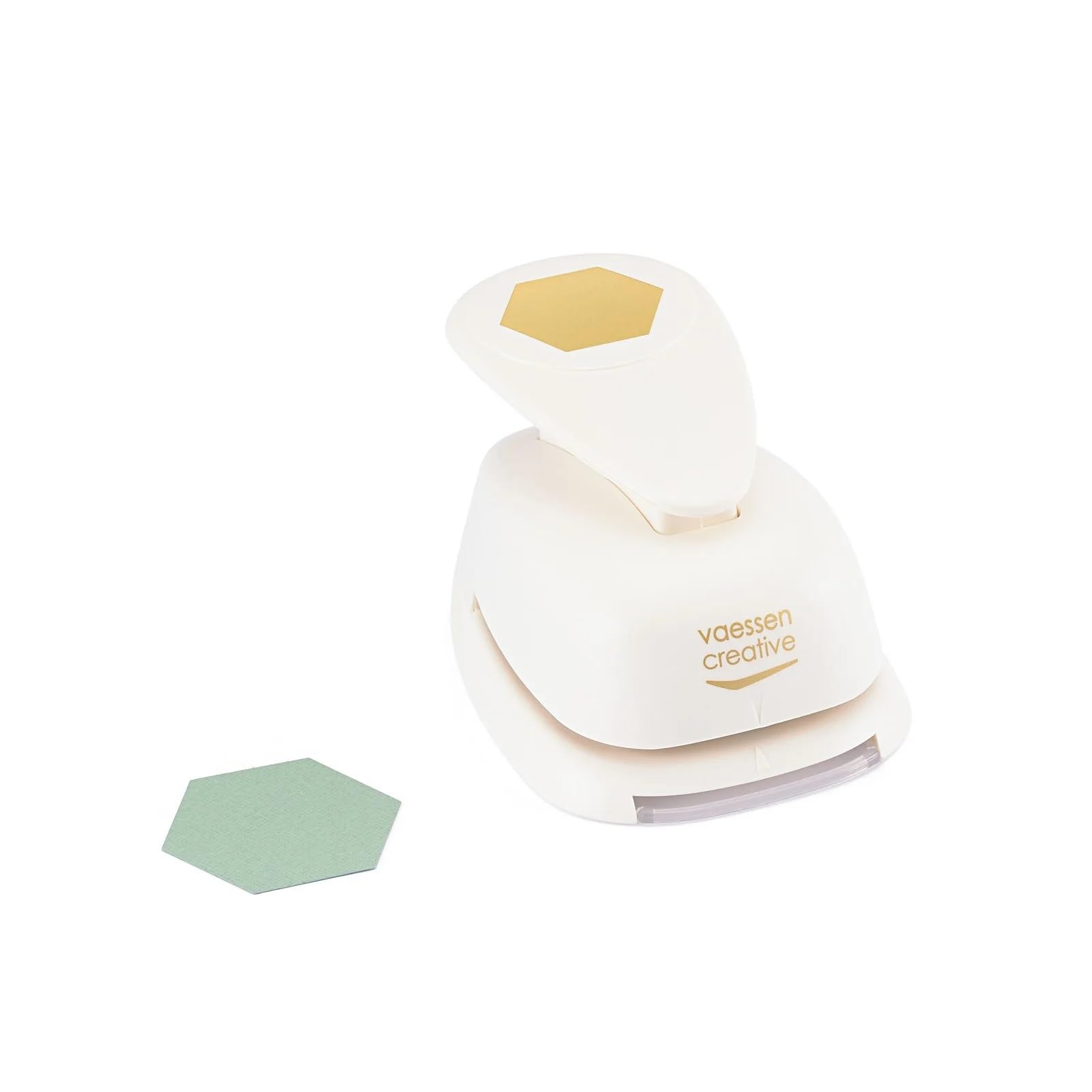 Vaessen Creative Craft Paper Punch, Hexagon, 1.5 Inch, for DIY Projects, Scrapbooking, Card Making and More, White/Pink