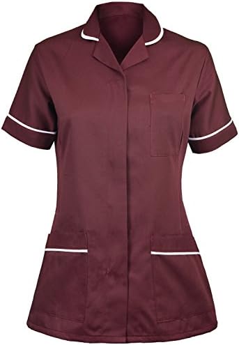 H M FASHION Womens Healthcare Tunic Round Collar Tunics Nurse Maid Dress Uniform -Size: 8 to 26 to Choose from