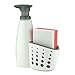 Casabella Sink Sider Kitchen Soap Pump and Sponge Caddy, White/Gray