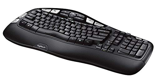 K350 2.4Ghz Wireless Wave Keyboard, Long Battery Life, Ergonomic Wave Design - Computer Desktop Tablet Keyboard - Black