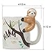 Lily's Home Hang In There Lazy Sloth 3D Animal Mug. Ceramic Cup for Sloth Lovers.10 Oz.