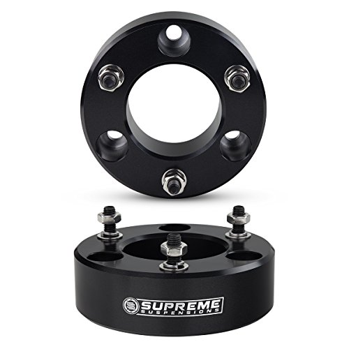 Supreme Suspensions - Front Leveling Kit for 2004-2019 Nissan Titan, 2004-2015 Nissan Armada and 2004-2010 Infiniti QX56 3" Front Lift Aircraft Billet Strut Spacers 2WD 4WD (Black)