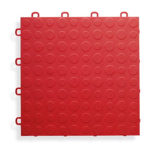 BlockTile B0US4330 Garage Flooring Interlocking Tiles Coin Top Pack, Red, 30-Pack - Thumbnail 3