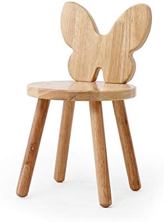 FQNM Small Stool Solid Wood Back Chair Solid Wood Home Cartoon Shoe Bench Baby Chair Stool (Color : Butterfly)
