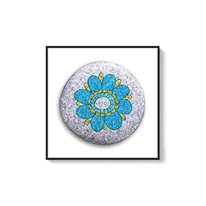 Framed Canvas Wall Art for Living Room, Bedroom Flower on Cobblestone Canvas Prints for Home Decoration Ready to Hanging - 16x16 inches