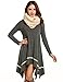 Shirt Dress for Women, Meaneor Womens Long Sleeve Casual Irregular Hem Loose Tunic Shirt Dress-Valentine's Days Gift For Her(Dark Grey,XXL)