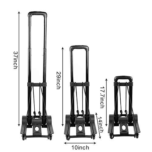 ZOENHOU 40KG 88Lbs Black Folding Hand Truck, Solid Construction Utility