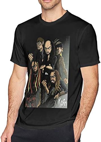 Korn Music Band Fashion Men's T-Shirt Tops Short Sleeve Casual Tees Black
