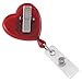 Specialist ID - 3 Pack - Heart Shaped EKG Badge Reels - Retractable Cardiac Badge Reel with Alligator Swivel Card Clip for Nurses, Cardiology and More (Red)