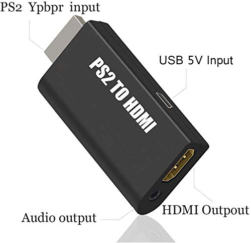 TFSeven Wired Controller for PS2 Playstation 2 Dual Shock + 128MB High Speed Game Memory Card + PS2 to HDMI Converter Adapter Accessories Kits