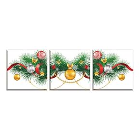 Christmas Home Artwork for Living Room Bedroom x3 Panels