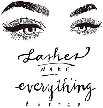 Aulley Eyelashes Eye Wall Decal Beauty Salon Decoration Stickers Lashes Make Everything Better Quote PVC Home Wallpaper