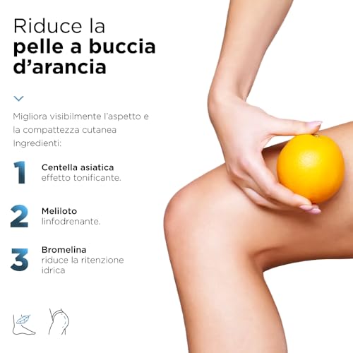 SoloUno® DrenaGel with Diosmin, Bromelain and Melilot – Lymphatic Drainage and Vasotonic Anti-Cellulite Gel | Stimulates circulation and reduces the feeling of heaviness in the legs – Made in Italy 125 ml