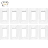 [10 Pack] BESTTEN 1-Gang Screwless Wall Plate, USWP1 Series, Decorative Outlet Cover with Hidden Screw, Compatible with Light Switch, GFCI, Decor and USB Receptacle, Unbreakable PC, UL Listed, White