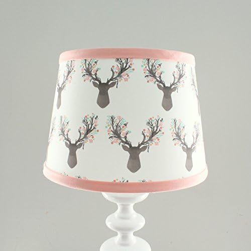 Coral Buck Deer Nursery Lamp Shade with coral trim