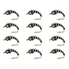 12pcs-1-Dozen-Fly-Fishing-Bead-Head-Zebra-Midge-10-12-Trout-Flies-NEW