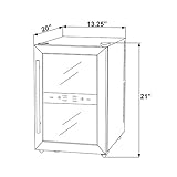 Firebird 12 Bottles Dual Zone Reversible Doors Stainless Steel Finish Wooden Shelves Freestanding Electric Wine Cooler Cellar