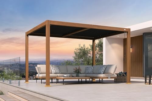 PURPLE LEAF 10x12 Deep Teak Louvered Pergola Review: Adjustable Aluminum Patio Cover image 26