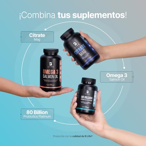 B Life Probióticos 80 Billones con 11 Cepas Potenciadas con Inulina de Agave | 140 Cápsulas Veganas de Liberación Retardada para mas de 4 Meses