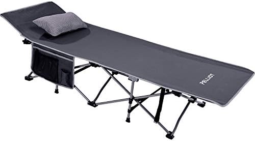Pelliot 折りたたみ式キャンプベッドコット 大人用 通常便なら送料無料 ポータブルゲストベッド キャリーバッグ枕付き 旅行と家 強力で安定したサンラウンジャーベッド