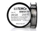 TEMCo Kanthal A1 wire 28 Gauge 250 Ft Resistance AWG A-1 ga