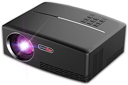 Home Projector,TUPELO 1080P Home Cinema Theater 1800 LED Luminous Projector 180" Full Color Screen for Outdoor Indoor Movie 3D Video Game