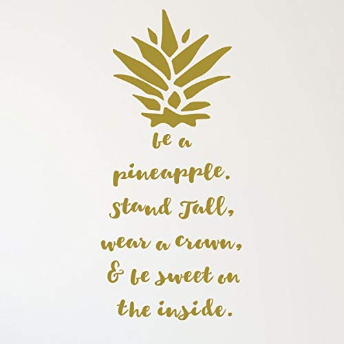Be A Pineapple Wall Decal - Removable Vinyl Sticker with Hawaiian Tropical Pineapple Design - Living Room, Kitchen, Dining Room, Bedroom Decor - Thumbnail 6