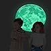 Judek 40cm Full Night Moon with Stars Glow in The Dark Luminous Light Stickers - Removable Adhesive Wall Decals.