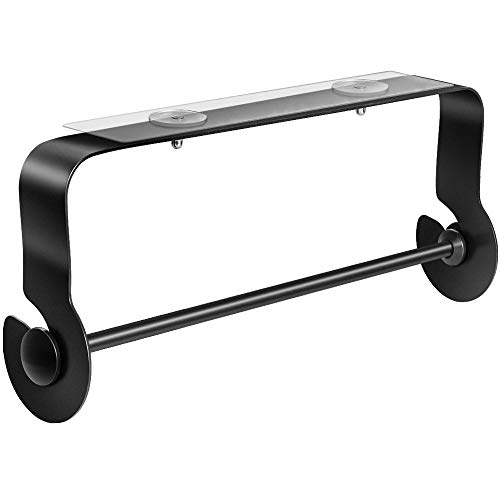 ODesign Adhesive Paper Towel Holder Under Cabinet for Kitchen Bathroom Wall Mount SUS 304 Stainless Steel No Drilling - Black - Thumbnail 7