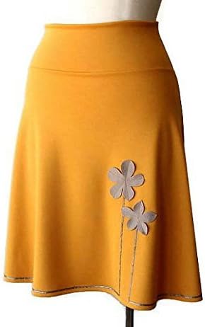 Aline skirt, Jersey a line skirt, Aline skirt with applique, Stretchy skirt with wide band