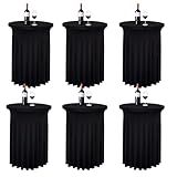 6 Packs Round Cocktail Table Skirt 32 x 43 Inch