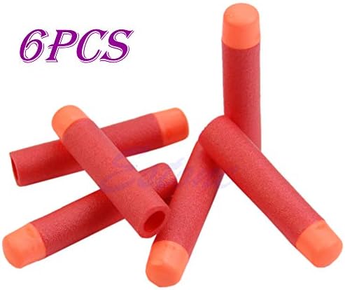 jackyee A Pack Of 6 Fit 9.3Cm Red Sniper Bullet Lots Refill Darts Sniper Bullet Blaster for Toy N-Strike