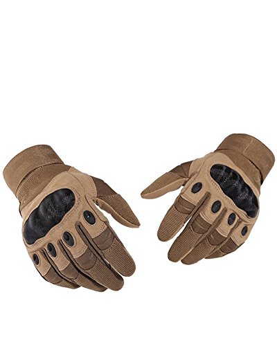 Nachvorn Men s Tactical Military Rubber Hard Knuckle Outdoor Gloves for Camping Cycling Motorcycle Hiking Powersports Airsoft Paintballg,Full Finger,Sandy-XXL