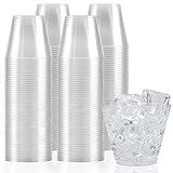 9 Ounce Clear Plastic Cups (100 Count) Disposable Party Cups - Old Fashioned Reusable Plastic Tumblers, Clear