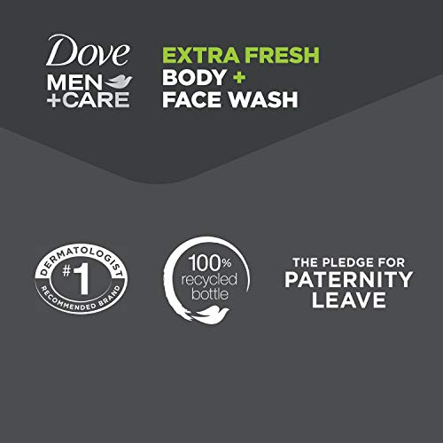 Dove Men+Care Body Wash with Pump for Men's Skin Care Extra Fresh Body Wash that Effectively Washes Away Bacteria While Nourishing Your Skin 23.5 oz