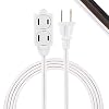 GE 3-Outlet Power Strip, 6 Ft Extension Cord, 2 Prong, 16 Gauge, Twist-to-Close Safety Outlet Covers, Indoor Rated…