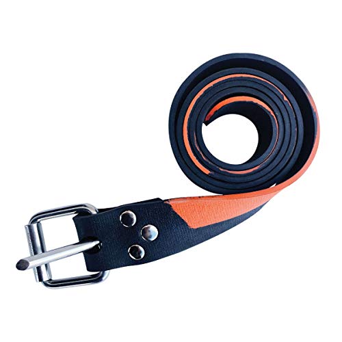 Riffe Marseilles Rubber Weight Belt w/SS Buckle - Black Orange
