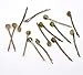 PEPPERLONELY Brand100PC Antiqued Bronze Bobby Pins Hair Clips (44mm) with Glue On Flat Pads (8mm)