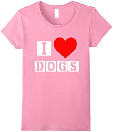 Womens I Love Dogs! - Dog Lover's T-Shirt Medium Pink