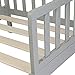 Bonnlo Contemporary Wooden Toddler Bed Sturdy Bedframe with Guard Rail Bedroom Furniture for Kids Children – Gray
